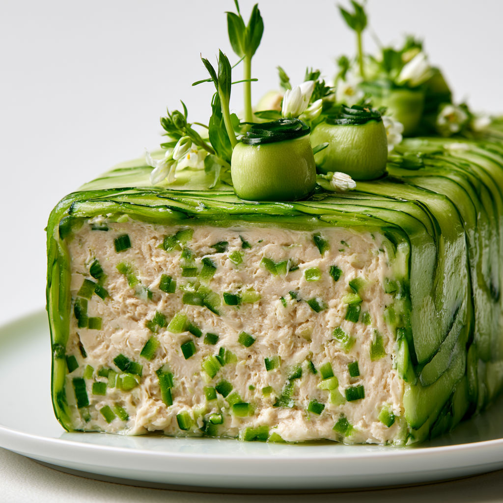 Terrine maison de poulet et courgettes légère et pleine de goût pour l’été.