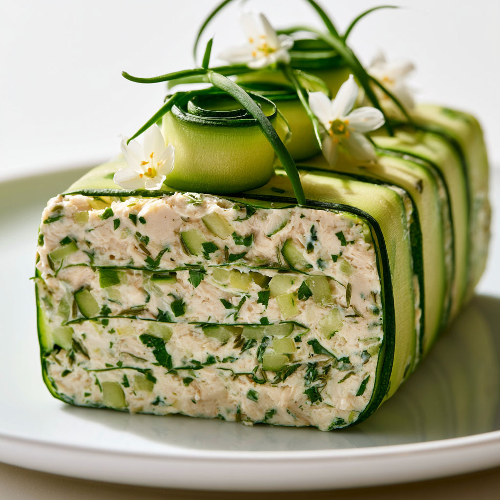 Entrée de poulet aux courgettes, parmesan, belle et facile à partager.