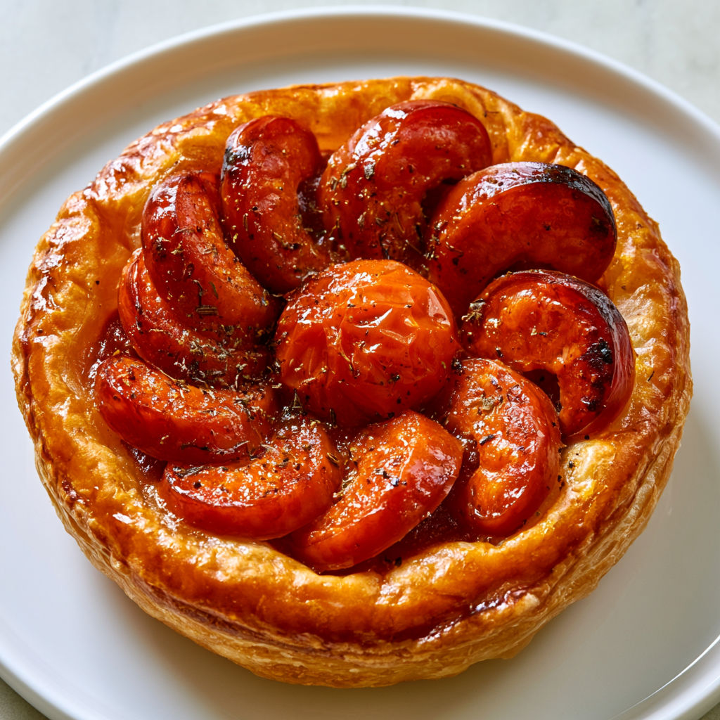 Petits feuilletés dorés au chorizo, tomates et herbes servis en 20 minutes.