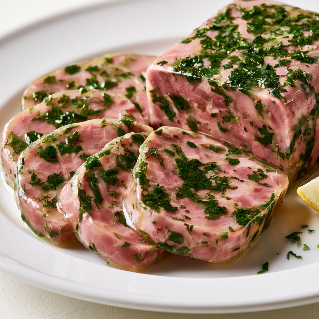 Terrine de jambonneau froide aux herbes, à préparer la veille pour régaler la famille.