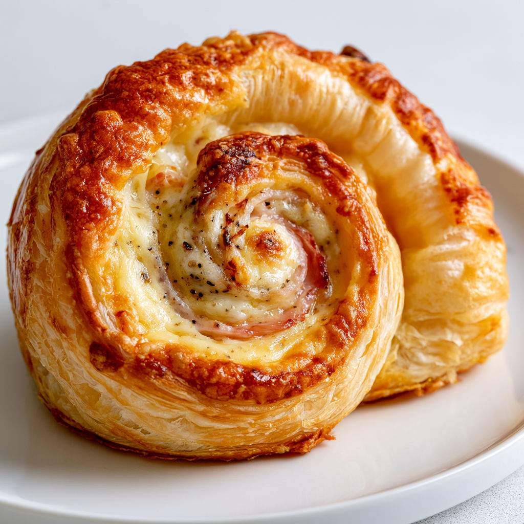 Feuilletés dorés avec jambon et fromage pour un apéro savoureux.