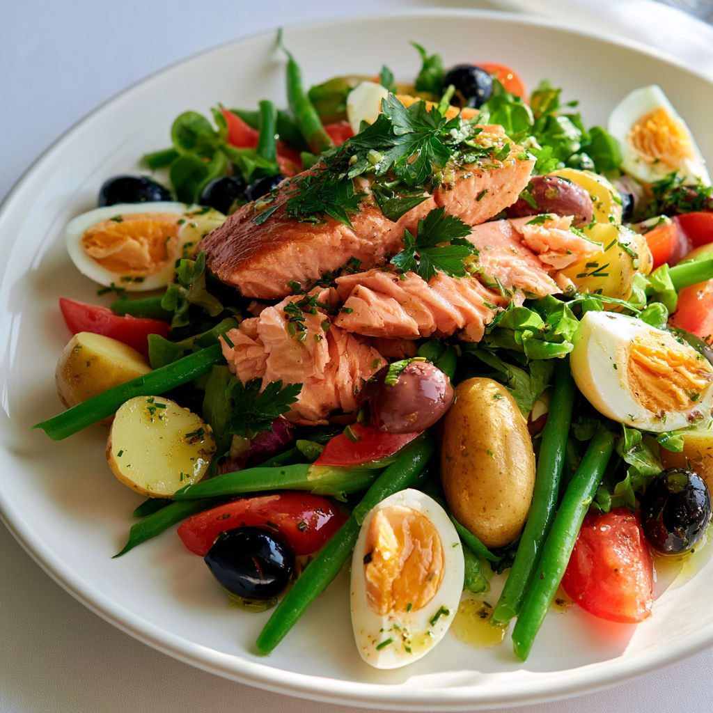 Cette salade niçoise avec du saumon va vite devenir votre nouvelle favorite.