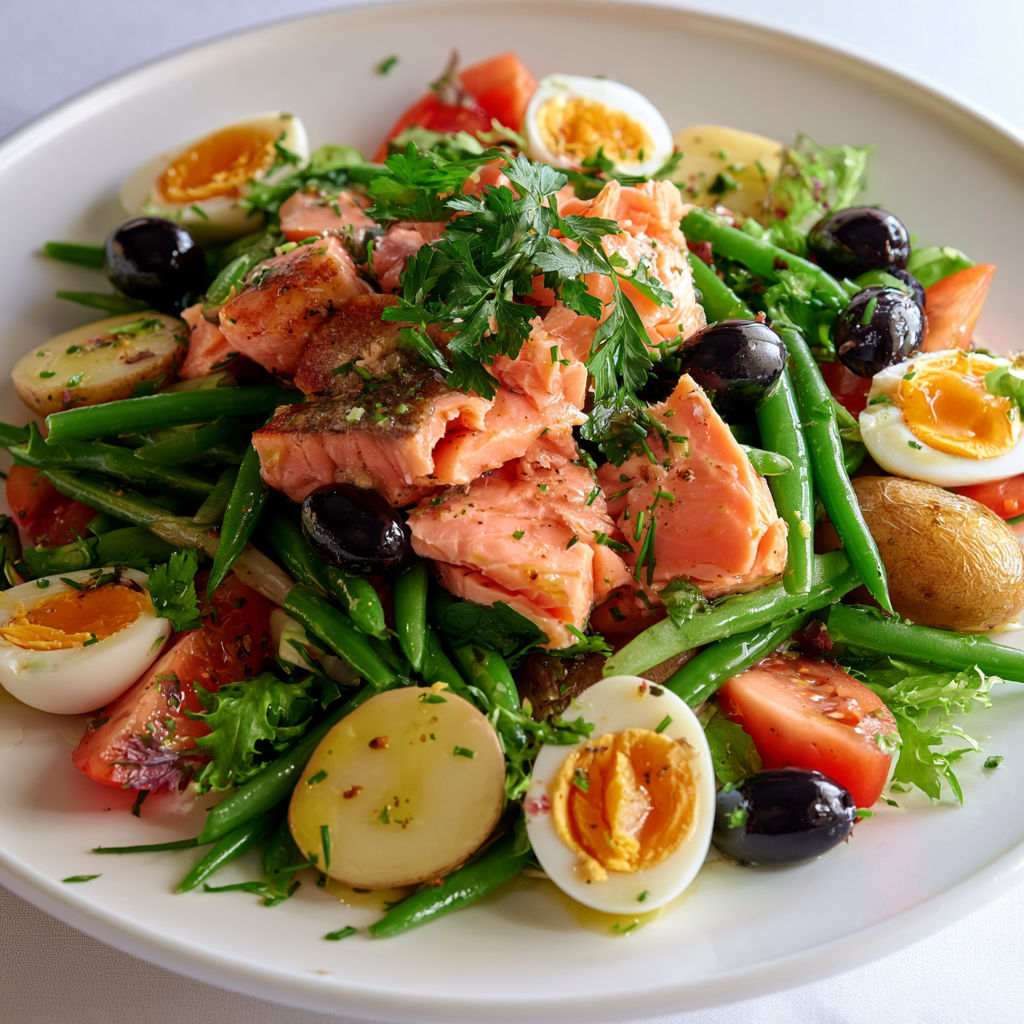 La version fraîche et super savoureuse de la salade niçoise au saumon, parfaite pour l’été.