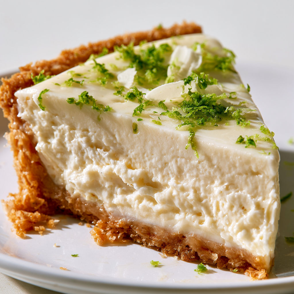 Noix de coco et citron vert réunis dans une tarte fraîche sans cuisson à tomber.