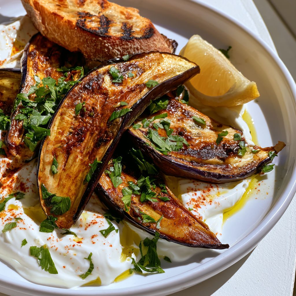 Aubergines fondantes grillées à la turque parfaites pour un repas gourmand.
