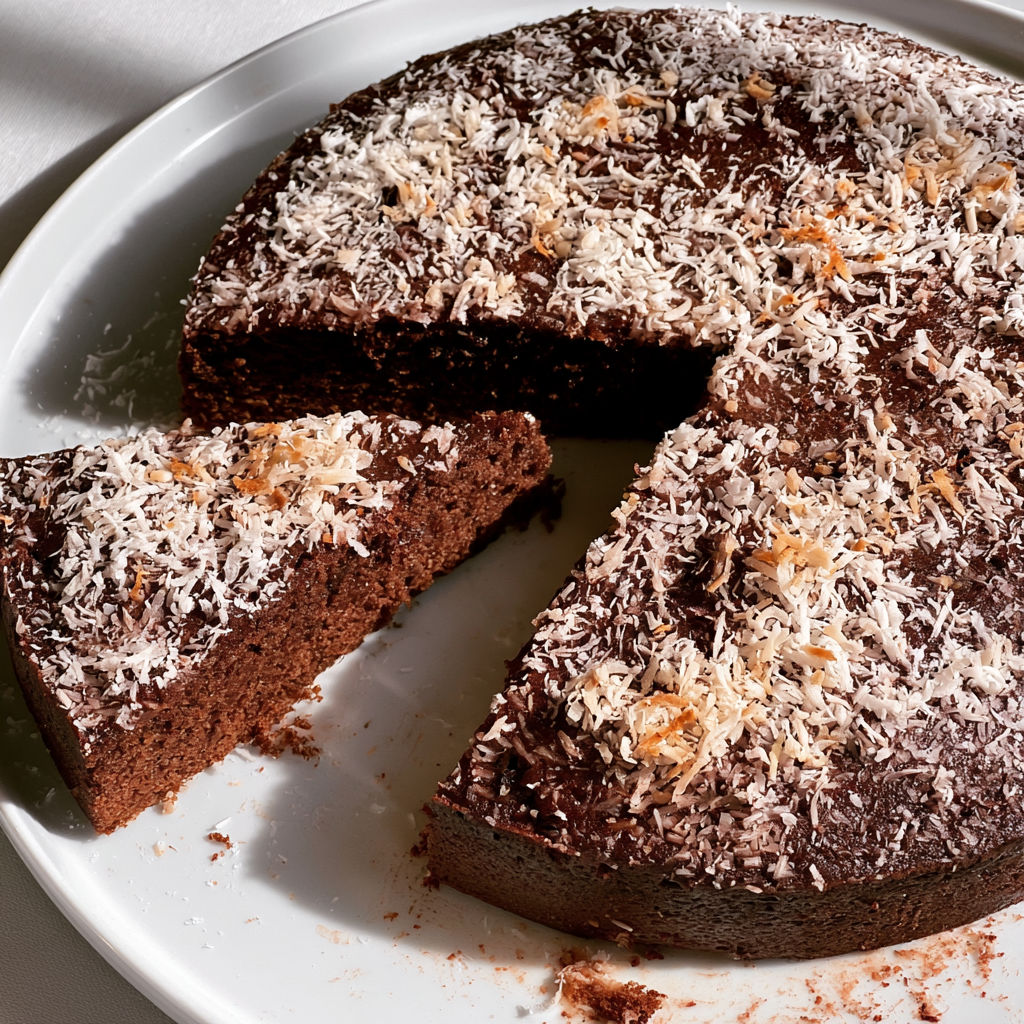 Fondant chocolat noir et noix de coco.