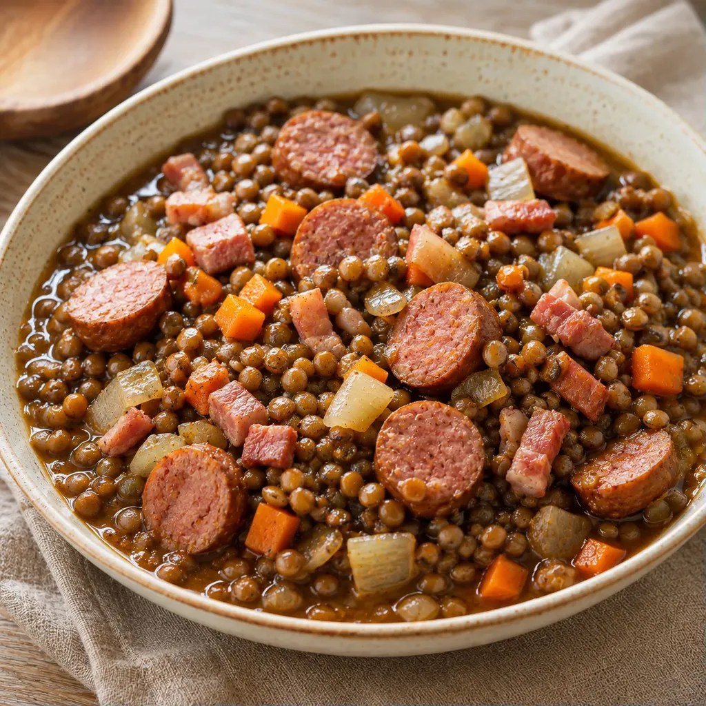 Plat Savoureux Lentilles-Saucisse