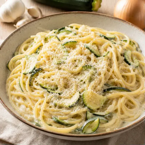 Spaghetti Crémeux Courgettes