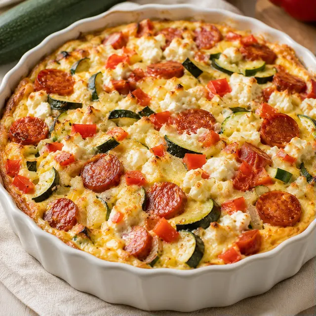 Courgettes Feta Chorizo