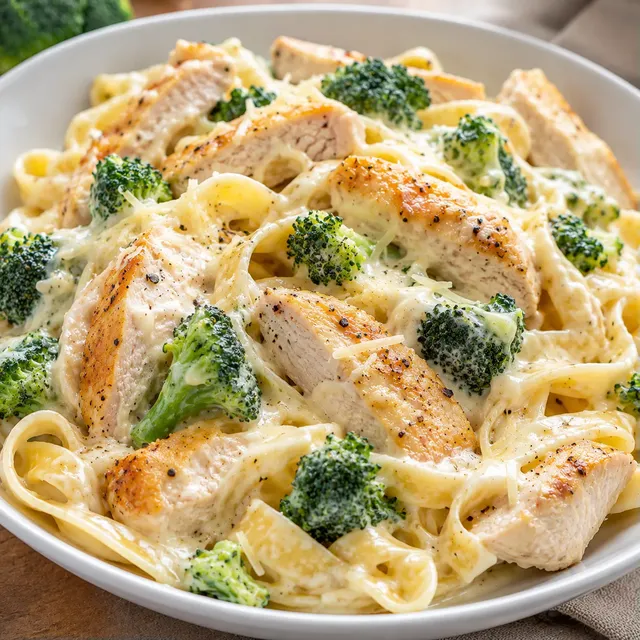 Poulet et Brocoli Alfredo