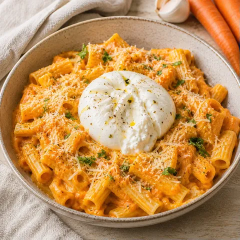 Pâtes au curry burrata