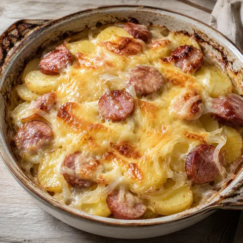 Tartiflette au Maroilles et Saucisses