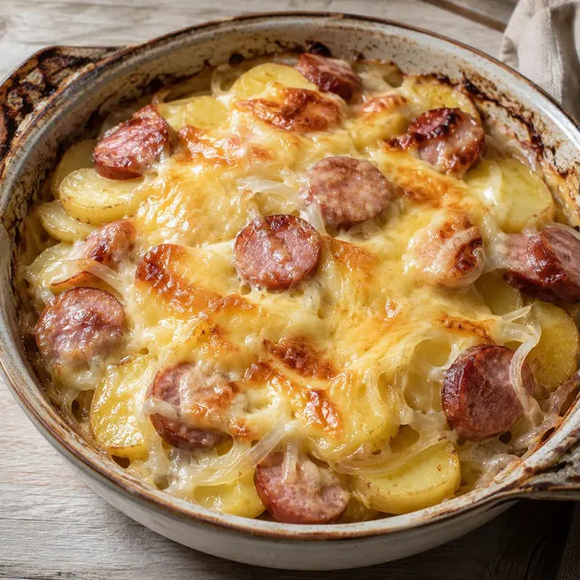 Tartiflette au Maroilles et Saucisses