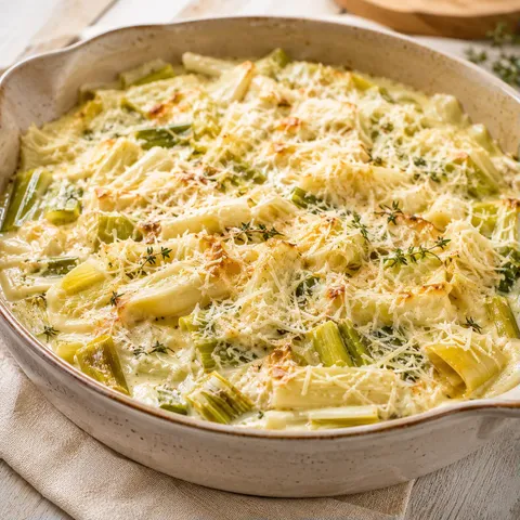 Poireaux crémeux au parmesan