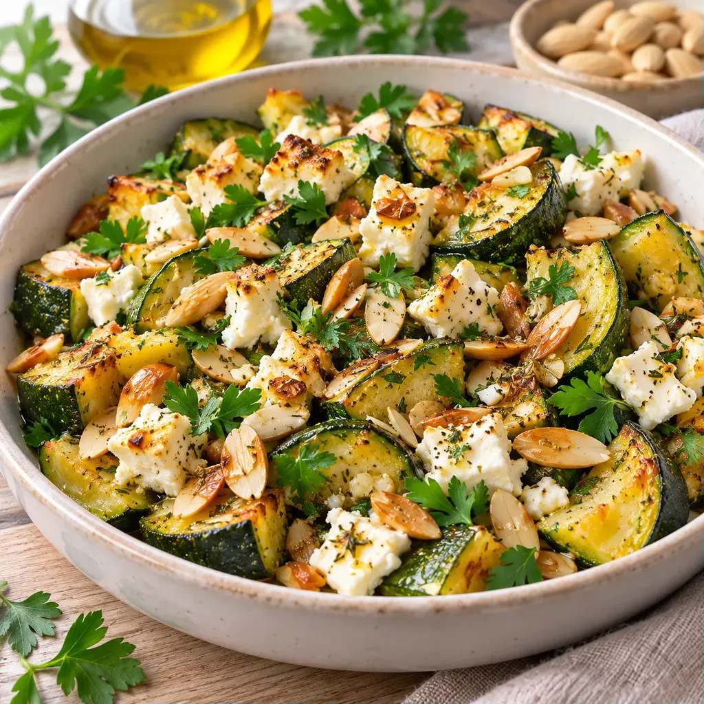 Amandes feta courgettes