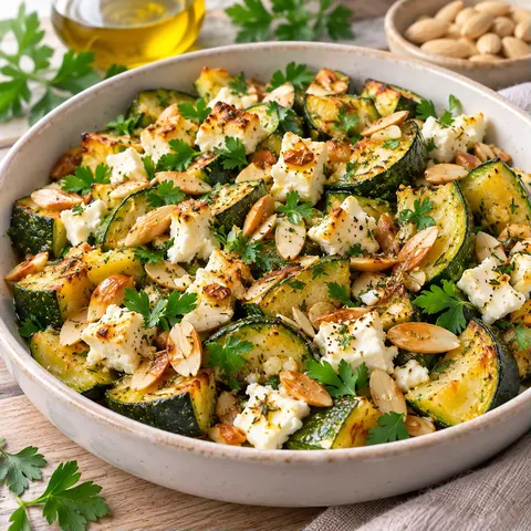 Amandes feta courgettes