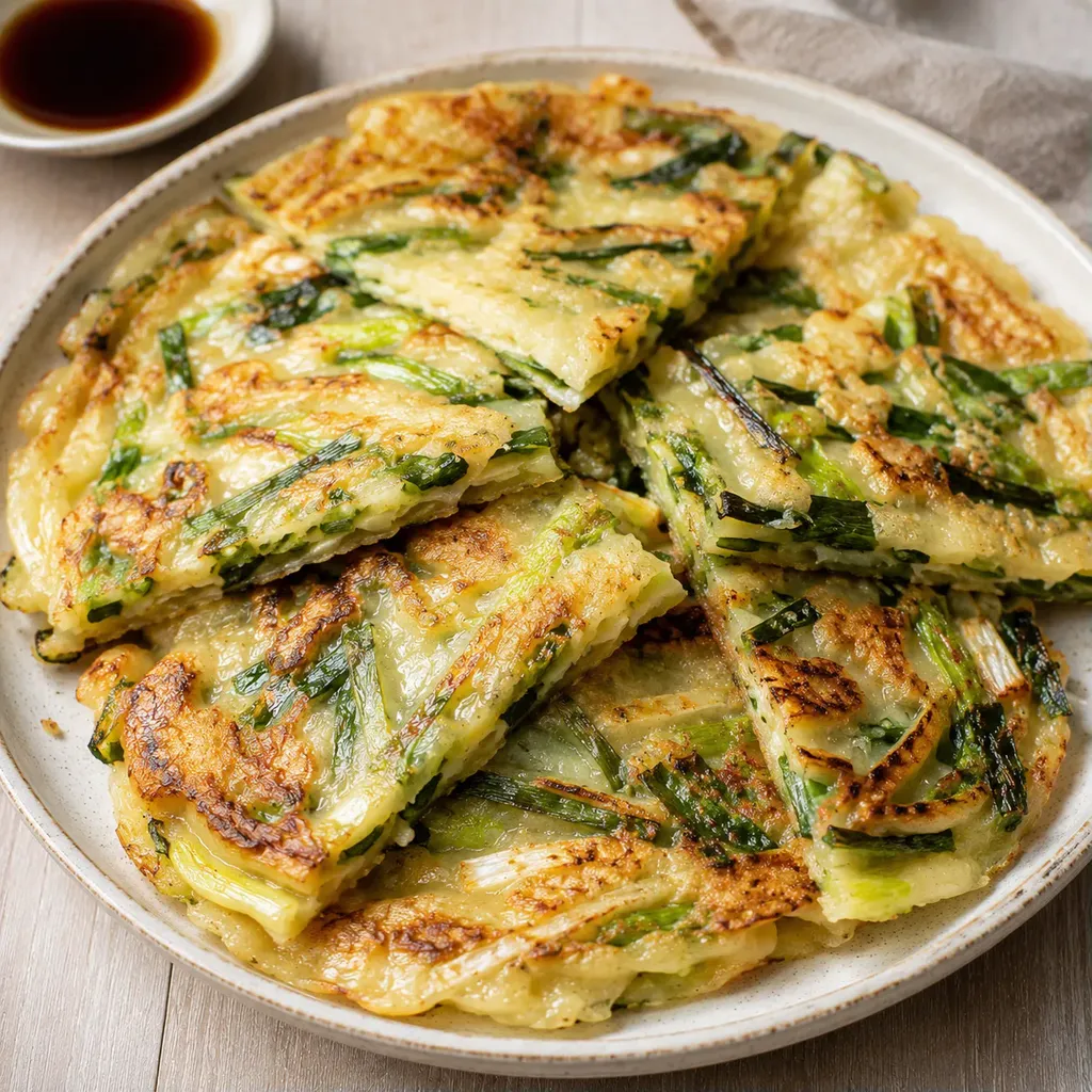 Crêpes coréennes aux poireaux