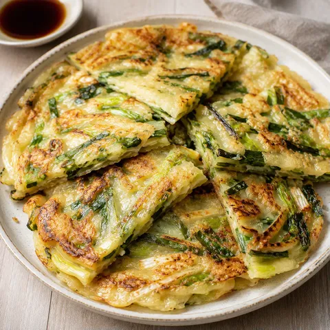 Crêpes coréennes aux poireaux