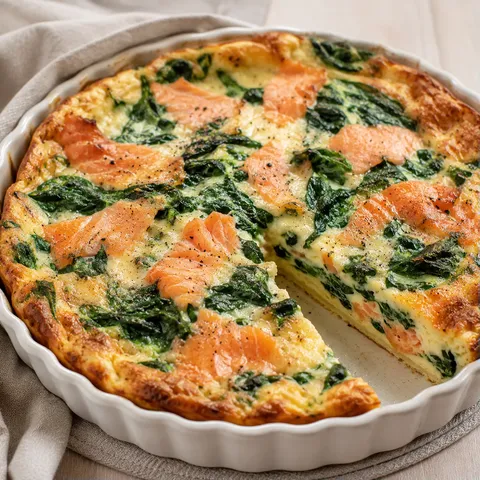 Clafoutis Saumon et Épinards