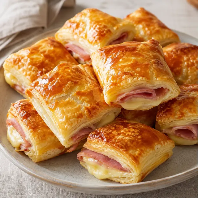 Savoureux feuilletés jambon fromage