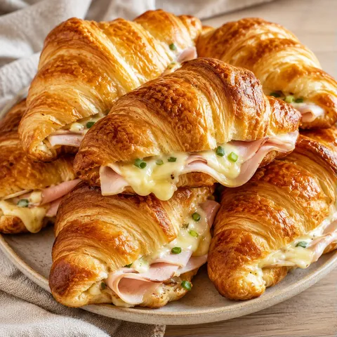 Croissants moelleux jambon
