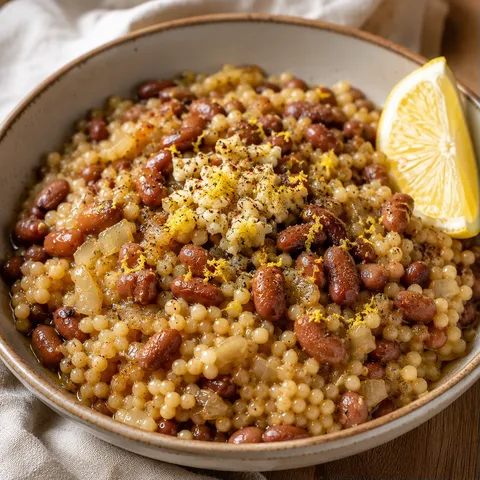 Haricots et couscous fumés