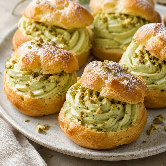 Choux crème pistache