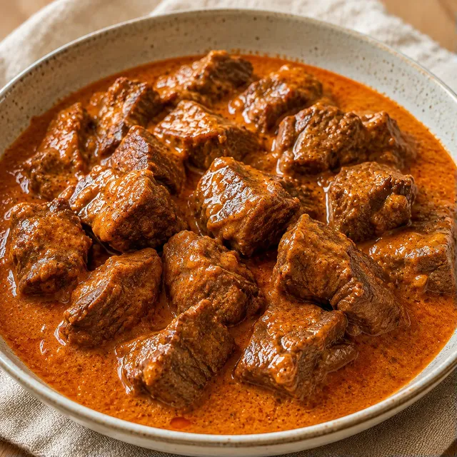 Bœuf curry rouge doux