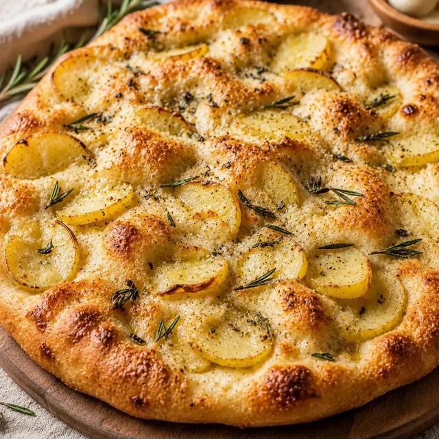 Pain Focaccia Italien aux Pommes de Terre et Romarin