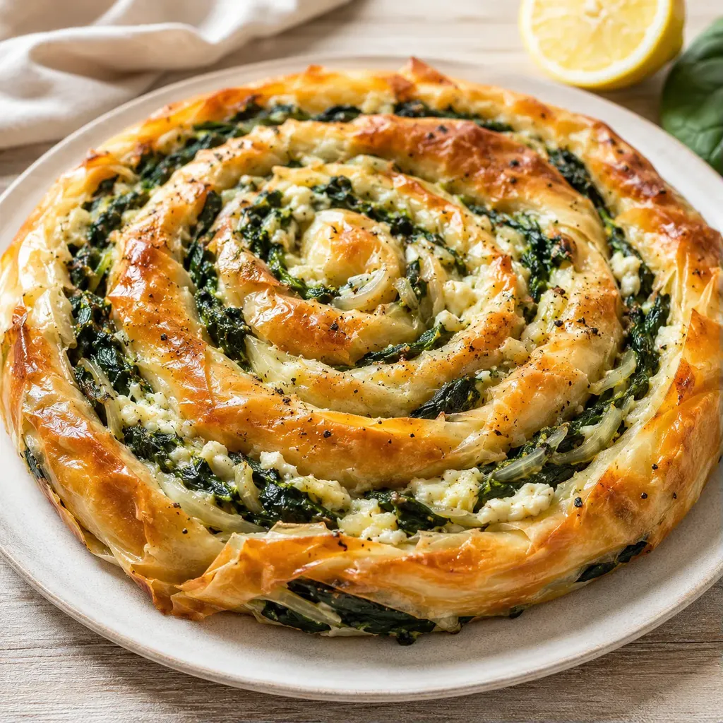 Spirale croustillante épinards