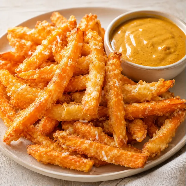 Frites sauce curry