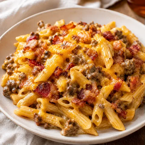 Pâtes Bacon Cheeseburger