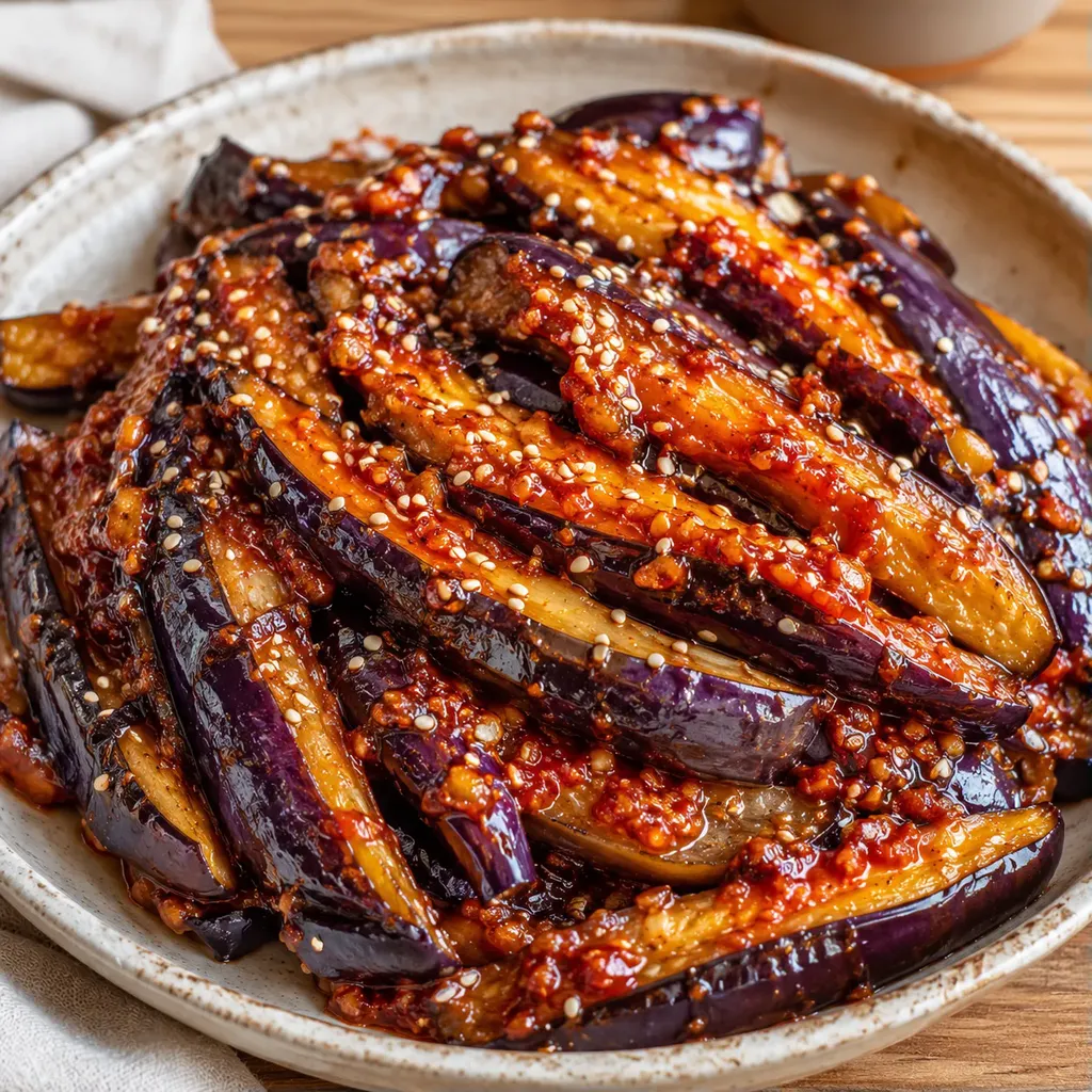 Aubergines coréennes épicées