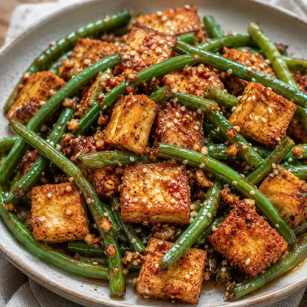 Tofu et haricots verts