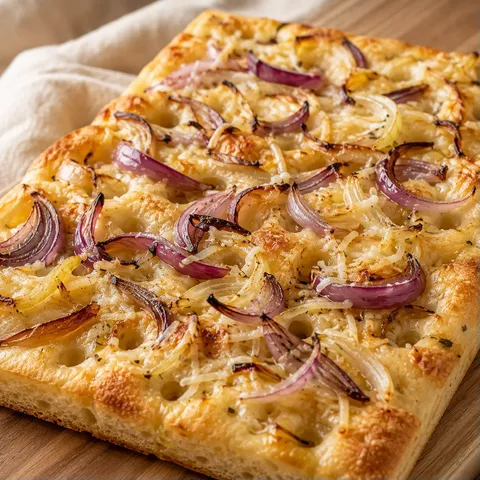 Focaccia oignons moelleux