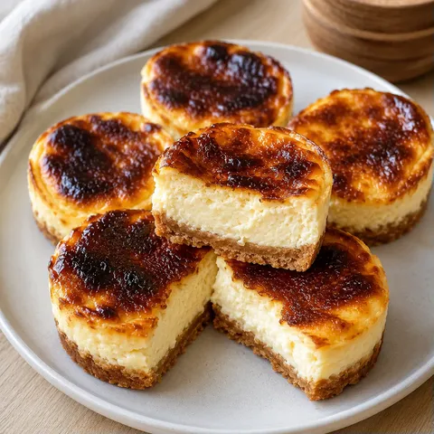 Petits cheesecakes brûlés onctueux