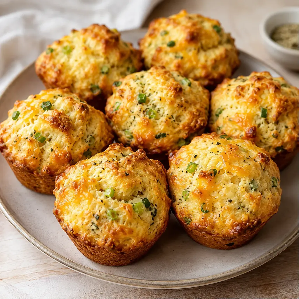 Muffins Cheddar et Basilic