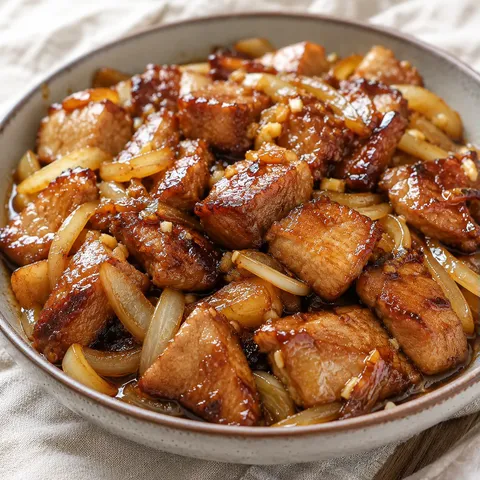 Porc caramélisé savoureux