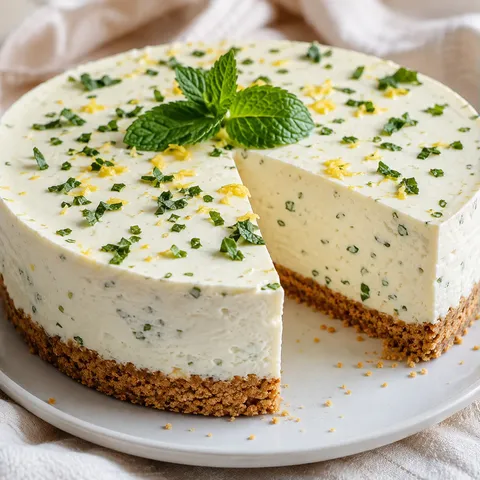 Cheesecake chèvre frais menthe