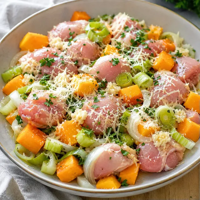 Poulet et légumes rôtis