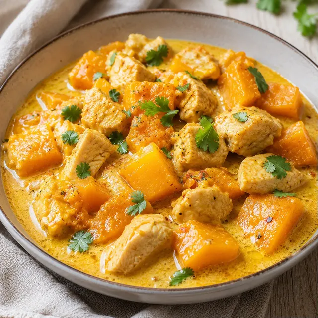 Curry crémeux butternut poulet