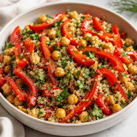 Poivrons Quinoa et Pois Chiches
