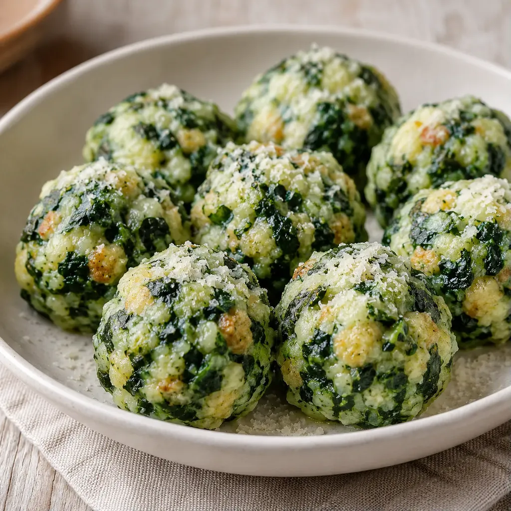 Boulettes aux épinards et pain