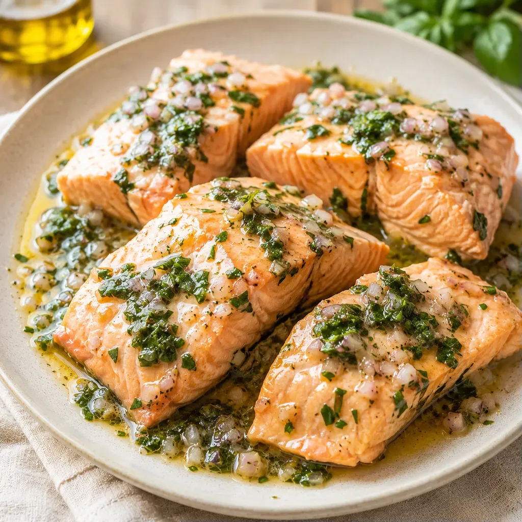 Saumon Poché aux Herbes
