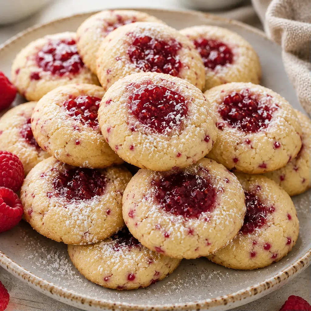 Petits biscuits aux amandes et framboises