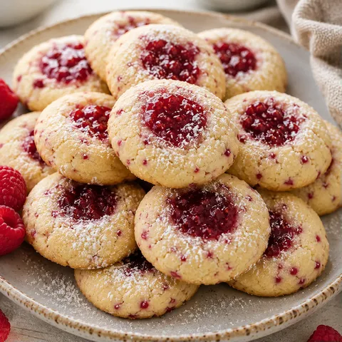 Petits biscuits aux amandes et framboises