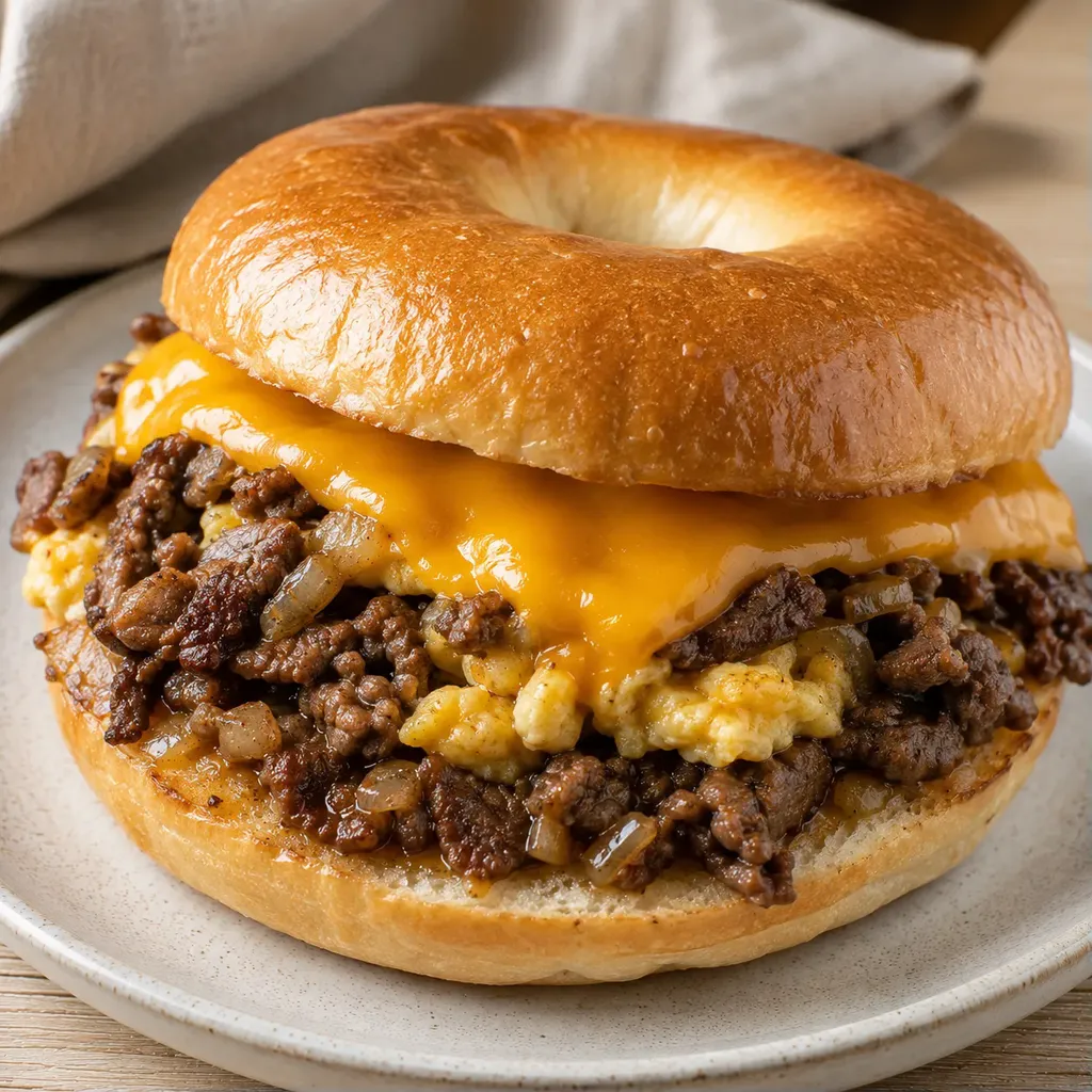 Steak œuf fromage