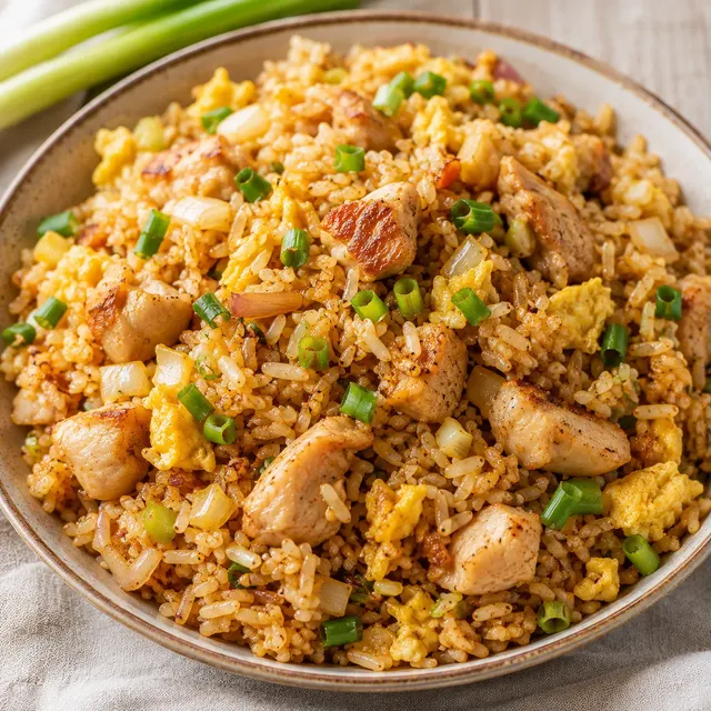 Délicieux riz sauté au poulet