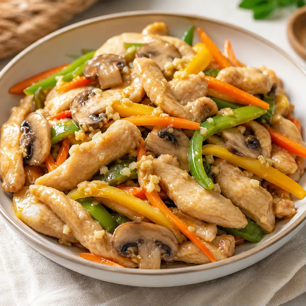 Poulet et légumes croquants