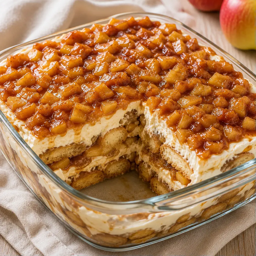 Tiramisu pommes caramel maison